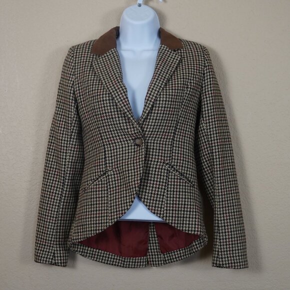 H&M Brown and Red Plaid Blazer - Picture 1 of 10